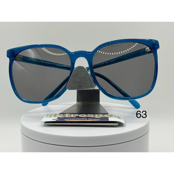Vintage Oversize Sunglasses NOS Preppy Style Grey Sun Lens Aqua Frame 80s-90s - Picture 1 of 8